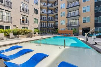 Saltwater pool with sun deck
